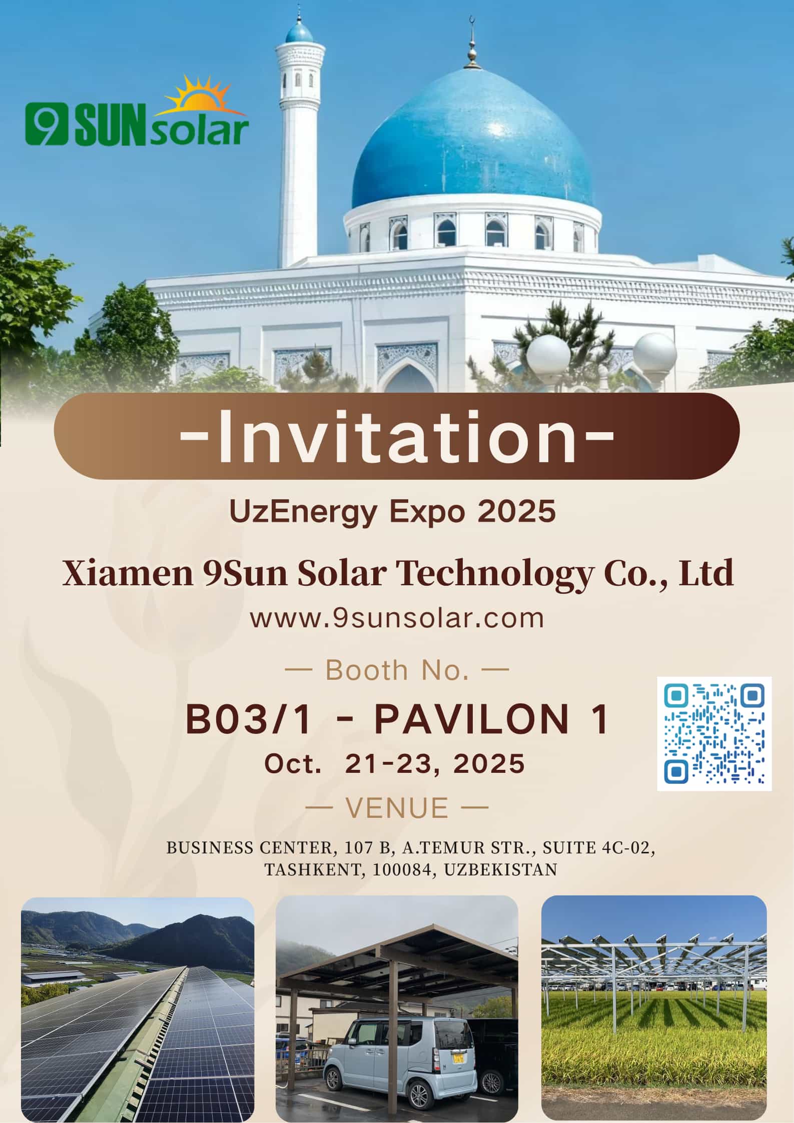 Comunicado de imprensa: 9Sun Solar convida você para a UzEnergy Expo 2025 no Uzbequistão