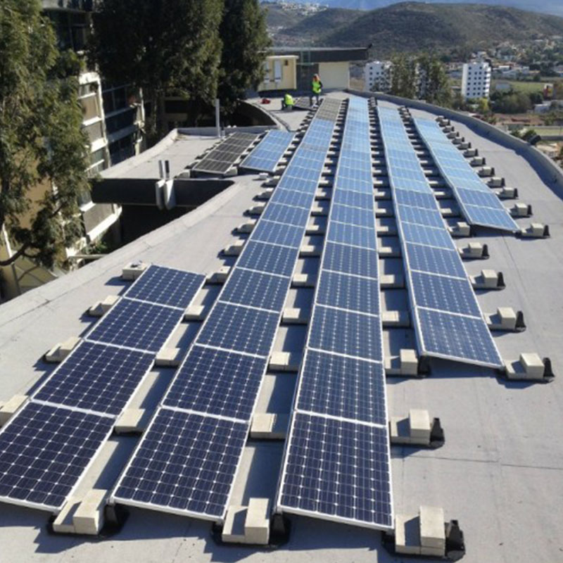 flat roof solar without drilling